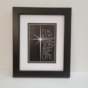 John 3:16 as 8" x 10" Framed and Matted