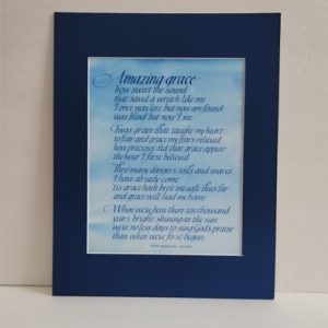 Amazing Grace – Hymn by John Newton – Hand-lettered Calligraphy Print