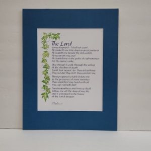 Hand-lettered Calligraphy Print - The Lord is my shepherd - Psalm 23 - Inspired Word Calligraphy