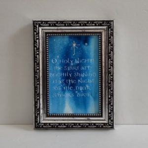 Hand-lettered Calligraphy Print - O Holy Night! The stars are brightly shining - Hymn - Inspired Word Calligraphy