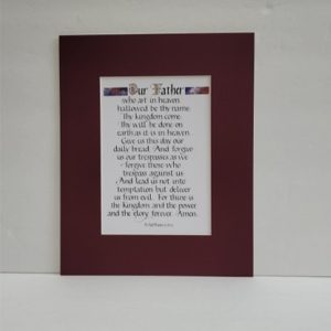 Hand-lettered Calligraphy Print - Our Father who art in heaven - Matthew 6: 9-13 - Inspired Word Calligraphy