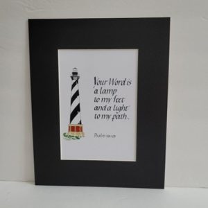 Hand-lettered Calligraphy Print - Your Word is a lamp - Psalm 119:105 - Inspired Word Calligraphy