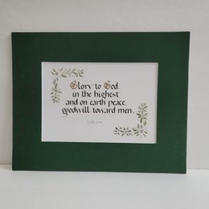 Hand-lettered Calligraphy Print - Glory to God in the highest - Luke 2:14 - Inspired Word Calligraphy