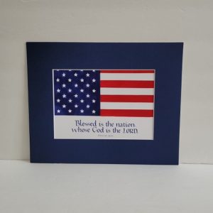 Hand-lettered Calligraphy Print - Blessed is the nation - Psalm 33:12 - Inspired Word Calligraphy